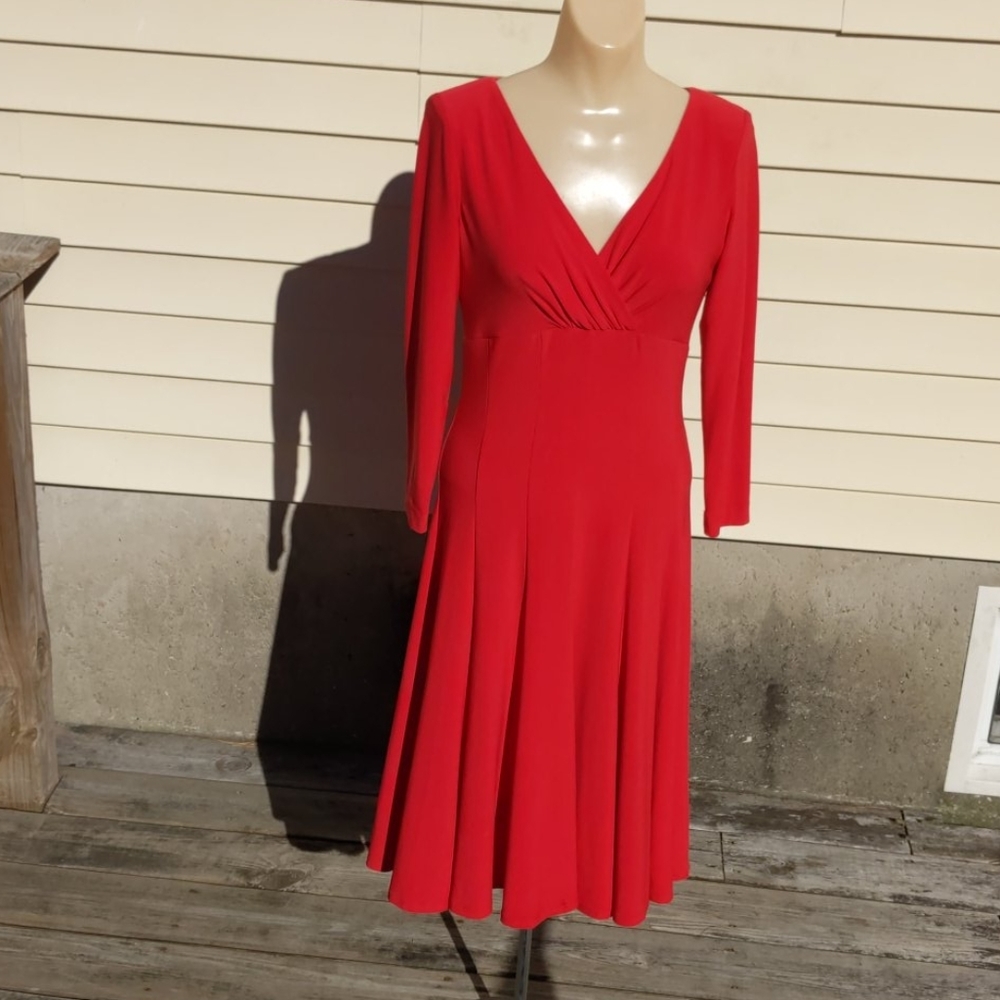 Lauren Ralph Lauren red long sleeve dress